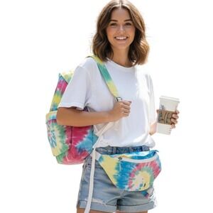 Polo Ralph Lauren Tie Dye Backpack Fanny Pack Set Travel School BagNEW MSRP 175